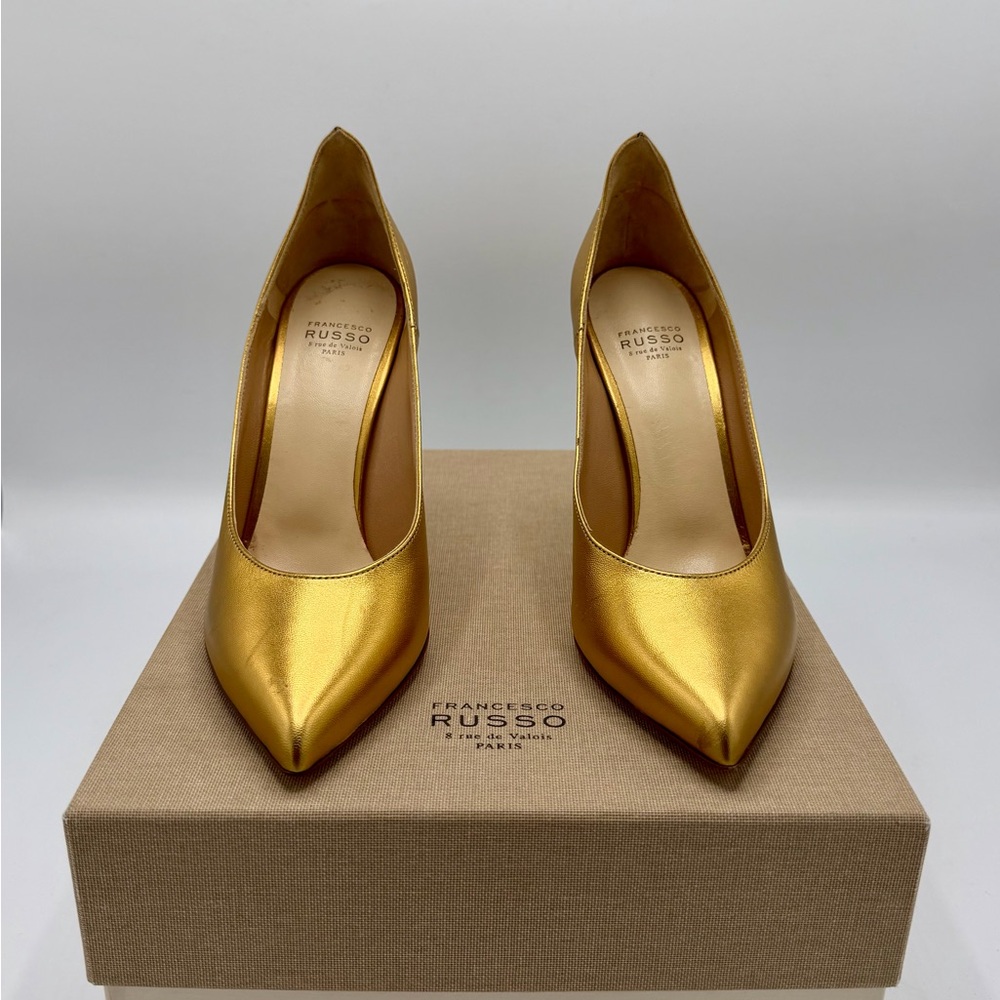Francesco Russo Gold Women's Heels